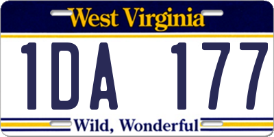 WV license plate 1DA177