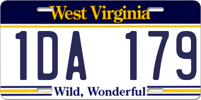 WV license plate 1DA179