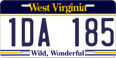 WV license plate 1DA185