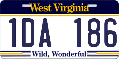WV license plate 1DA186