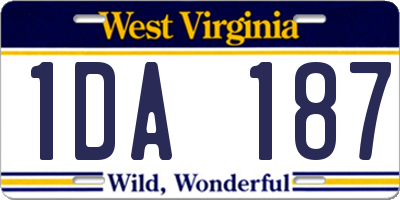 WV license plate 1DA187