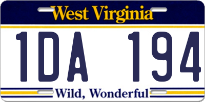 WV license plate 1DA194