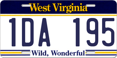 WV license plate 1DA195