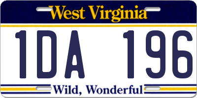 WV license plate 1DA196