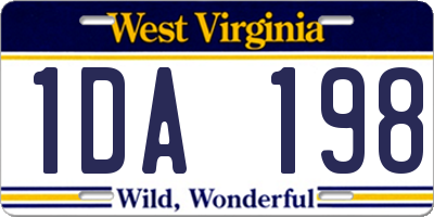 WV license plate 1DA198
