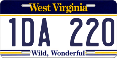 WV license plate 1DA220