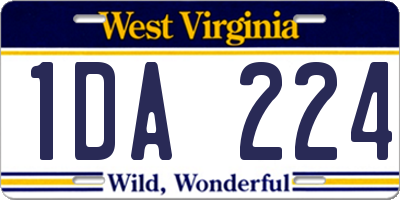 WV license plate 1DA224