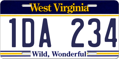 WV license plate 1DA234