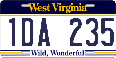 WV license plate 1DA235