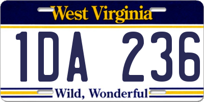 WV license plate 1DA236