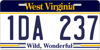 WV license plate 1DA237