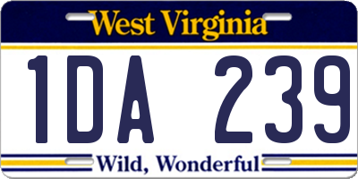 WV license plate 1DA239