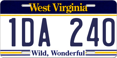 WV license plate 1DA240