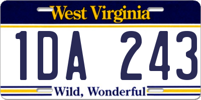 WV license plate 1DA243