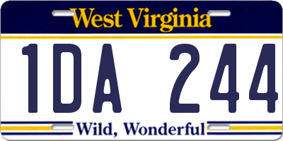 WV license plate 1DA244