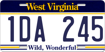 WV license plate 1DA245