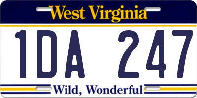 WV license plate 1DA247