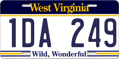 WV license plate 1DA249