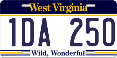 WV license plate 1DA250