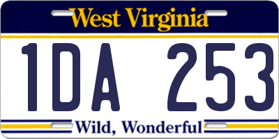 WV license plate 1DA253