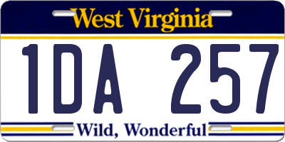 WV license plate 1DA257