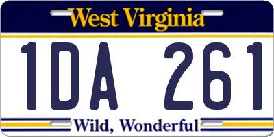 WV license plate 1DA261