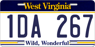 WV license plate 1DA267