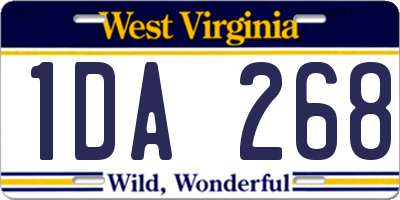 WV license plate 1DA268