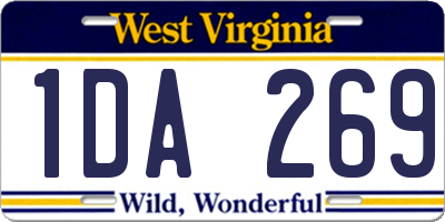 WV license plate 1DA269