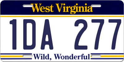 WV license plate 1DA277