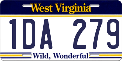 WV license plate 1DA279