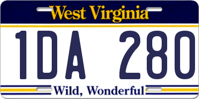WV license plate 1DA280