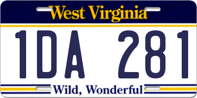 WV license plate 1DA281