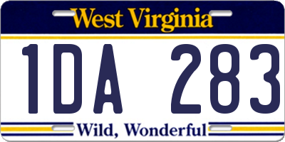 WV license plate 1DA283