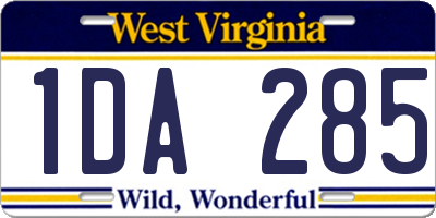 WV license plate 1DA285