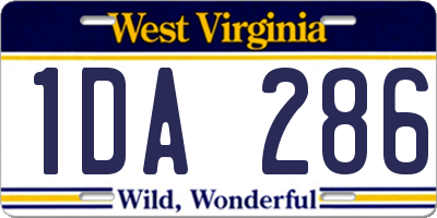 WV license plate 1DA286