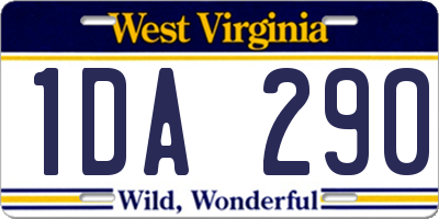 WV license plate 1DA290