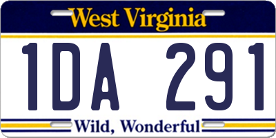 WV license plate 1DA291