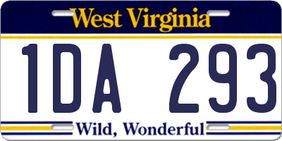 WV license plate 1DA293