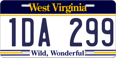 WV license plate 1DA299