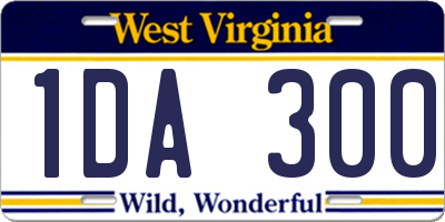 WV license plate 1DA300
