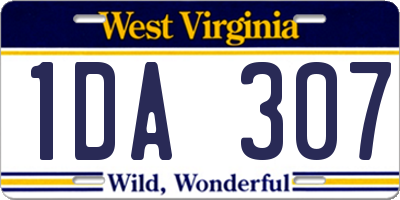 WV license plate 1DA307
