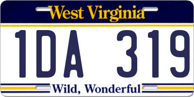 WV license plate 1DA319