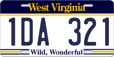 WV license plate 1DA321
