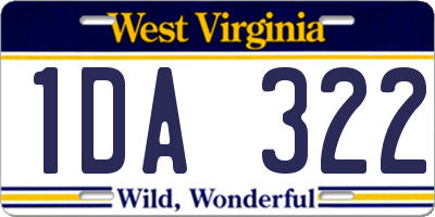 WV license plate 1DA322
