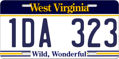 WV license plate 1DA323