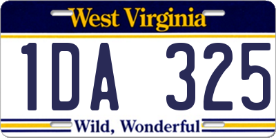 WV license plate 1DA325
