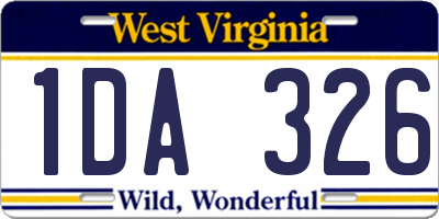 WV license plate 1DA326