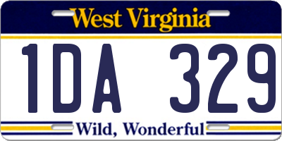 WV license plate 1DA329