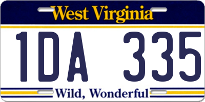 WV license plate 1DA335